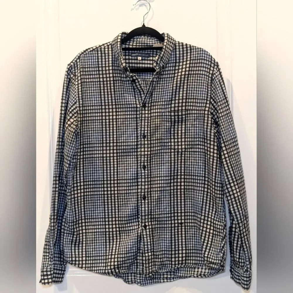 Levi's Made & Crafted Gingham Button Down Shirt Mens Medium LMC MSRP $198